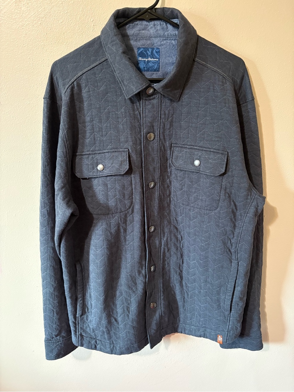 Tommy Bahama Cobble Hill CPO Quilted Snap Up Shirt/Jacket Mens size large